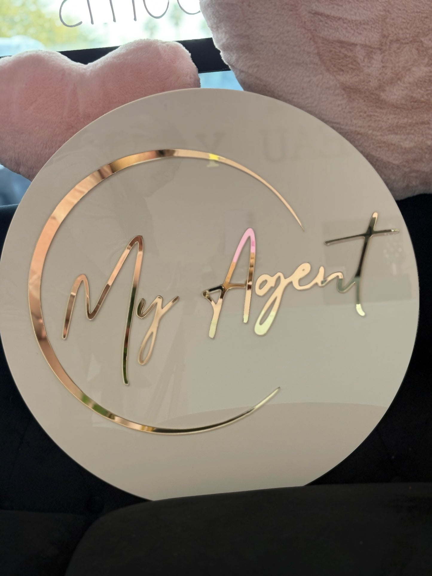 Round Business Acrylic Sign – Elegant & Modern Design